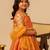 Deep orange embroidered taffeta lehenga set