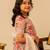 Grey coral printed cotton lehenga set