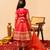 Rani pink embroidered organza anarkali set