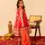 Rani pink embroidered organza anarkali set
