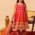 Rani pink embroidered organza anarkali set