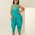 Turquoise blue embroidered cotton dhoti kurti set