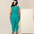 Turquoise blue embroidered cotton dhoti kurti set
