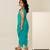 Turquoise blue embroidered cotton dhoti kurti set