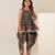 Teal green floral printed cotton dhoti kurti set