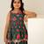Teal green floral printed cotton dhoti kurti set