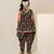 Teal green floral printed cotton dhoti kurti set