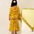 Mustard yellow floral printed cotton sharara set