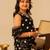 Black dot printed cotton sharara set