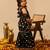Black dot printed cotton sharara set
