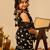 Black dot printed cotton sharara set