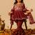 Maroon printed cotton sharara set