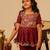 Maroon printed cotton sharara set