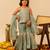 Sage green embroidered cosmos sharara set