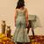 Sage green embroidered cosmos sharara set