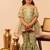Sage green floral printed cotton sharara set