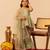 Sage green floral printed cotton sharara set