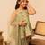 Sage green floral printed cotton sharara set