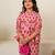 Baby pink printed cotton co ord set