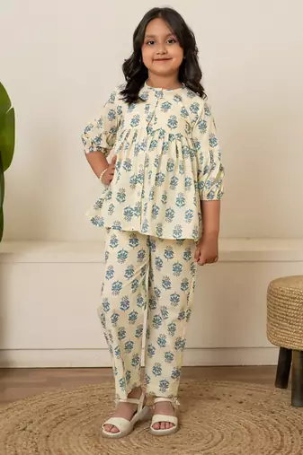 Off white printed cotton co ord set