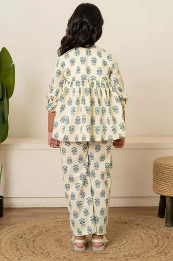 Off white printed cotton co ord set