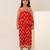 Crimson red printed cotton co ord set