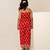 Crimson red printed cotton co ord set