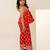 Crimson red printed cotton co ord set