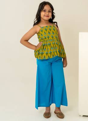 Mehendi green printed cotton co ord set 2