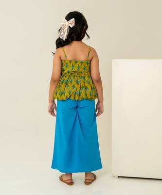 Mehendi green printed cotton co ord set 3