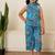 Turquoise blue printed cotton co ord set