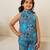 Turquoise blue printed cotton co ord set