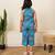 Turquoise blue printed cotton co ord set