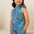 Turquoise blue printed cotton co ord set