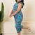 Turquoise blue printed cotton co ord set