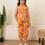 Bright yellow printed cotton co ord set