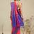 Red color blocked zari art silk handloom saree with blouse piece