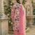 Pink Cotton Schiffli Printed suit with crochet lace detailing comes with Kota Doria Dupatta and Cotton Palazzos Set of 3