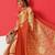 Golden woven silk blend ethnic saree with blouse piece