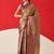 Golden woven silk blend ethnic saree with blouse piece