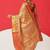 Golden woven silk blend ethnic saree with blouse piece