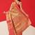 Golden woven silk blend ethnic saree with blouse piece