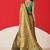 Golden woven silk blend ethnic saree with blouse piece