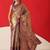 Golden woven silk blend ethnic saree with blouse piece