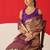 Golden woven silk blend ethnic saree with blouse piece