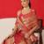 Pink woven silk blend ethnic saree with blouse piece