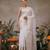 Off white woven silk blend ethnic saree with blouse piece