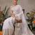 Off white woven silk blend ethnic saree with blouse piece