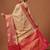 Cream woven art silk traditional saree with blouse piece