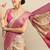 Pink woven tissue party wear saree with blouse piece